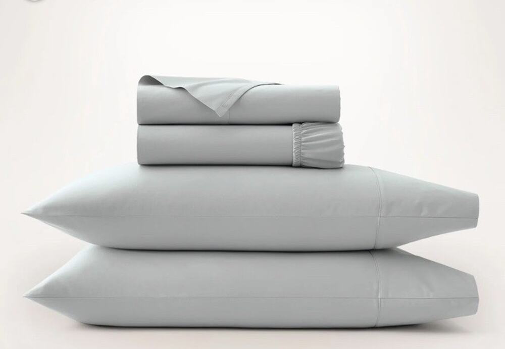 Boll & Branch Signature Hemmed Sheets Queen Top & Fitted Sheet Shore GREY NEW